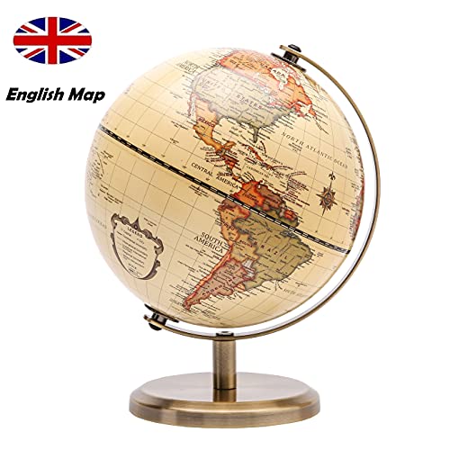 Exerz Antique Globe Dia 5.5-inch Mini Globe - English Map - Modern Map in Vintage Color - Image 4