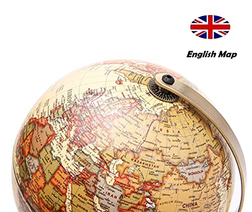 Exerz Antique Globe Dia 5.5-inch Mini Globe - English Map - Modern Map in Vintage Color - Image 5