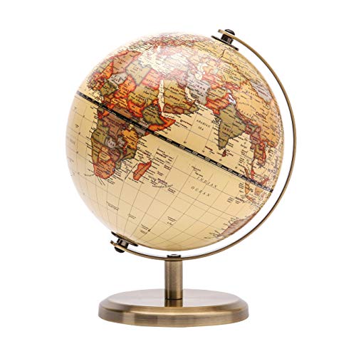 Exerz Antique Globe Dia 5.5-inch Mini Globe - English Map - Modern Map in Vintage Color - Image 1
