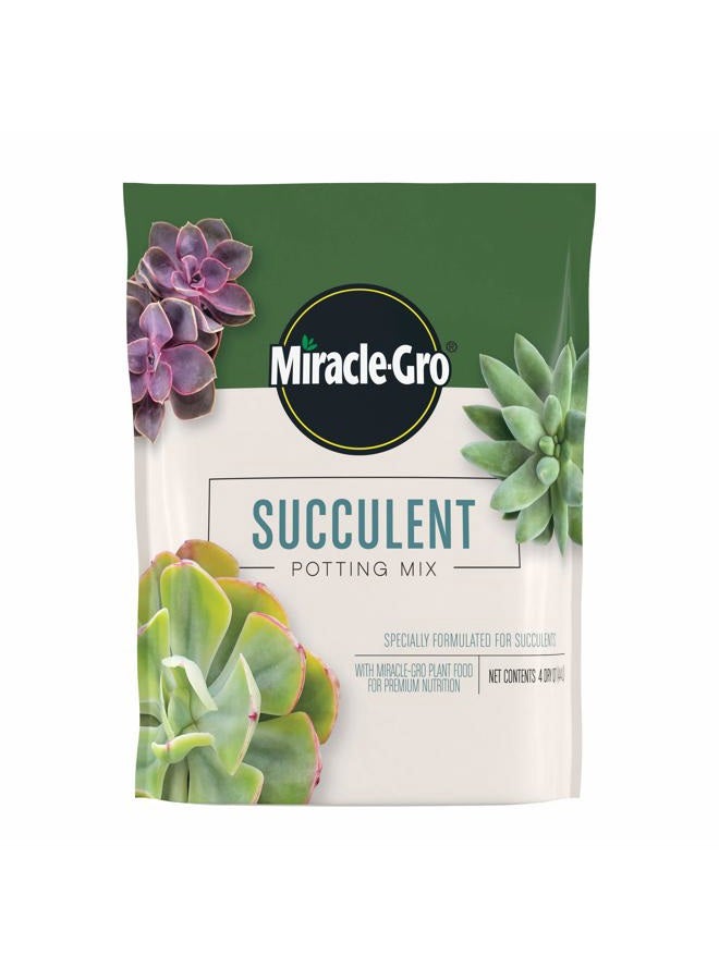 Miracle-Gro Succulent Potting Mix - Potting Soil Mix for Indoor Succulents, Aloe Vera and More, Made with Miracle-Gro Plant Food, 4 qt. - Image 1