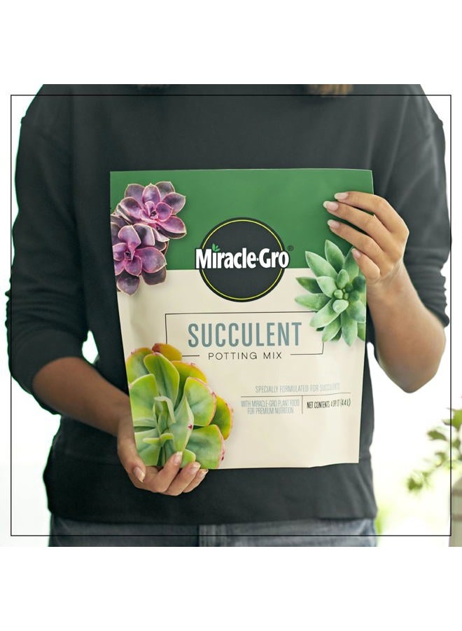Miracle-Gro Succulent Potting Mix - Potting Soil Mix for Indoor Succulents, Aloe Vera and More, Made with Miracle-Gro Plant Food, 4 qt. - Image 3