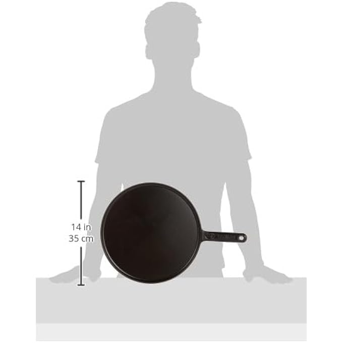 ستوب مقلاة بان كيك 30 سم من الحديد الزهر الأسود مع مينا أسود غير لامع من الداخل، طهي صحي قليل الدسم، مناسبة لجميع أنواع المواقد، بما في ذلك الحث الحراري، آمنة للاستخدام على درجة حرارة 240 درجة مئوية، آمنة للشواء، بما في ذلك موزع التقليب - Image 5