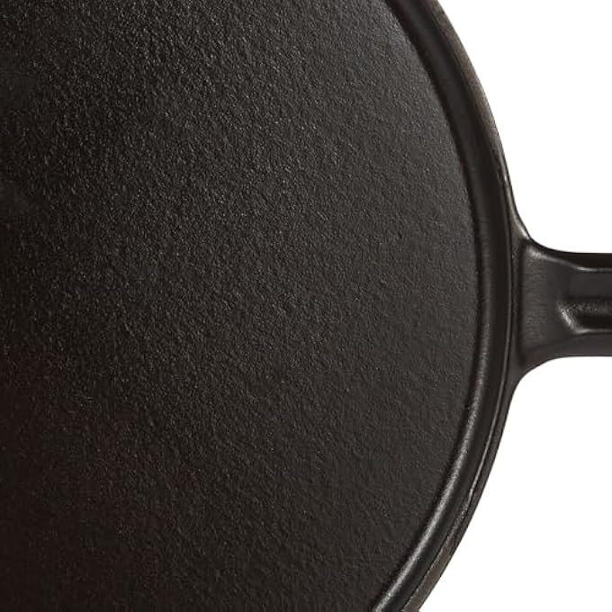 ستوب مقلاة بان كيك 30 سم من الحديد الزهر الأسود مع مينا أسود غير لامع من الداخل، طهي صحي قليل الدسم، مناسبة لجميع أنواع المواقد، بما في ذلك الحث الحراري، آمنة للاستخدام على درجة حرارة 240 درجة مئوية، آمنة للشواء، بما في ذلك موزع التقليب - Image 4