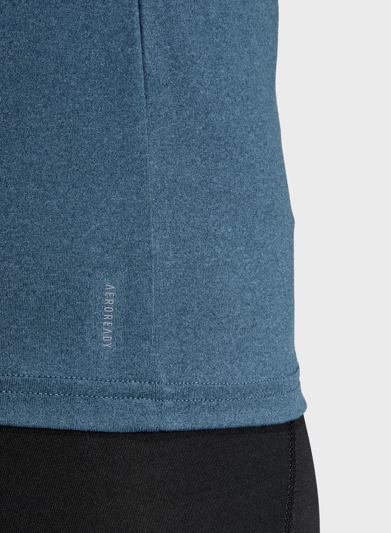 Adidas Aeroready Train Essentials Minimal Branding V-Neck T-Shirt