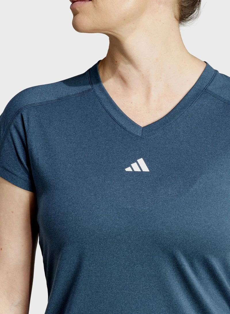 Adidas Aeroready Train Essentials Minimal Branding V-Neck T-Shirt