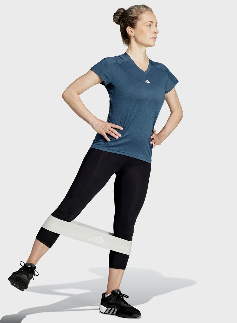 Adidas Aeroready Train Essentials Minimal Branding V-Neck T-Shirt