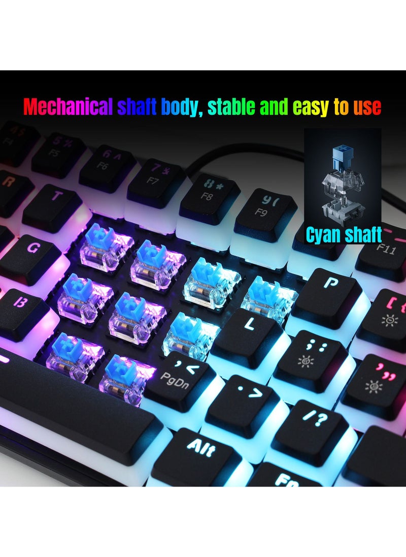 Beauenty - 60% Wired Gaming Mechanical Keyboard, Pudding Keycaps with Translucent Layer,RGB Ultra-Compact Mini Keyboard, Waterproof Small 61 Keys Keyboard for Office/Gaming Win/Mac/Linux OS Black - Image 1