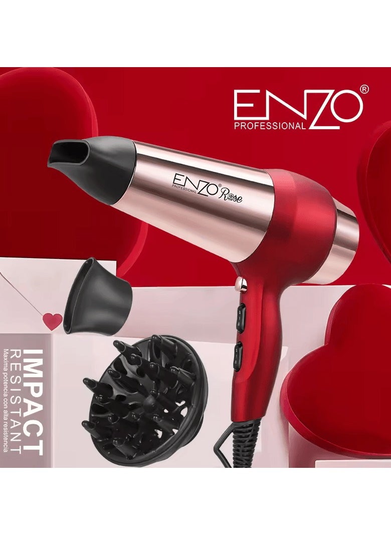 ENZO Professional - EN-8227 Professional 18000 RPM Salon Dryer with Ionic Technology, Multiple Heat & Speed Settings, and Long-Life AC Motor-Intl Version - Image 1