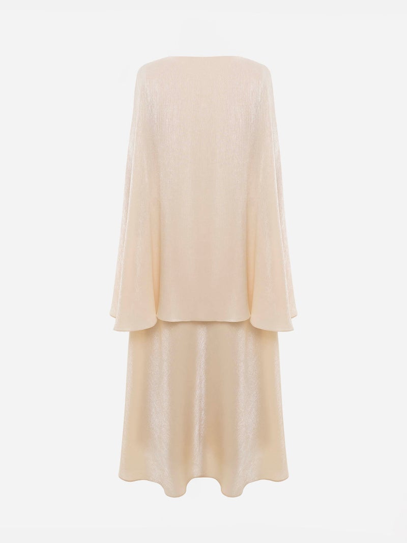 Lichi Textured maxi dress with a cape and rhinestone decor - Image 5