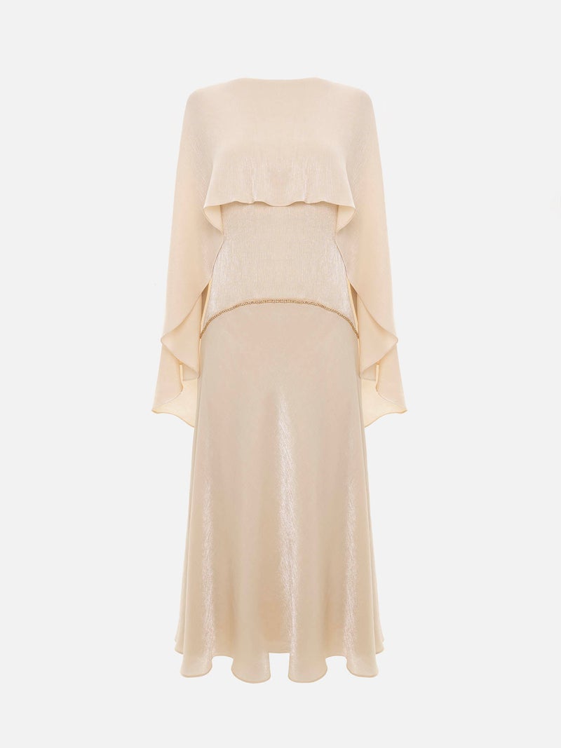 Lichi Textured maxi dress with a cape and rhinestone decor - Image 2