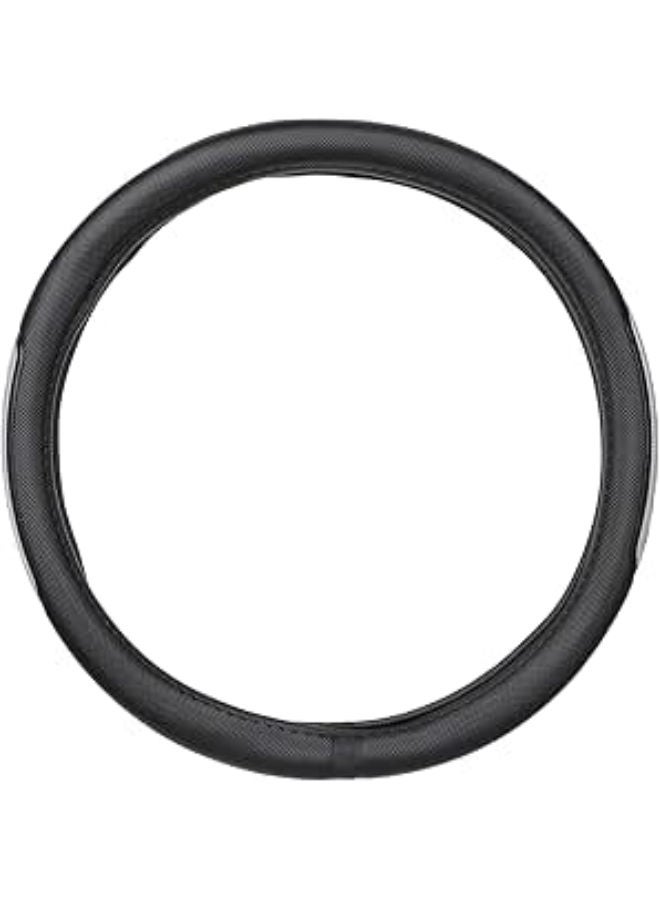 Car Steering Wheel Cover, Leather Non,Slip Protector For Most Cars , Black * Silver - Image 2