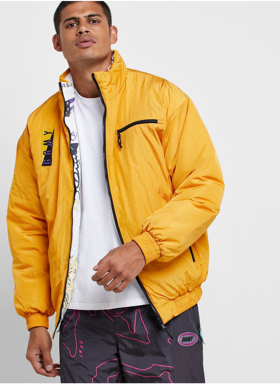 Buy Grimey Sunset Yellow Alienation 1977 Reversible Jacket for Men