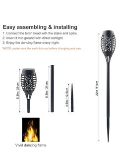 Spaceshoop 1 Pack Upgraded Solar Lights Outdoor, Mini Solar Torch Lights with Flickering Flames, Waterproof Landscape Decoration Dancing Flame Lights for Garden Pathway Yard, Auto On/Off Dusk to Dawn  - Image 3