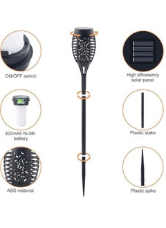 Spaceshoop 1 Pack Upgraded Solar Lights Outdoor, Mini Solar Torch Lights with Flickering Flames, Waterproof Landscape Decoration Dancing Flame Lights for Garden Pathway Yard, Auto On/Off Dusk to Dawn  - Image 4