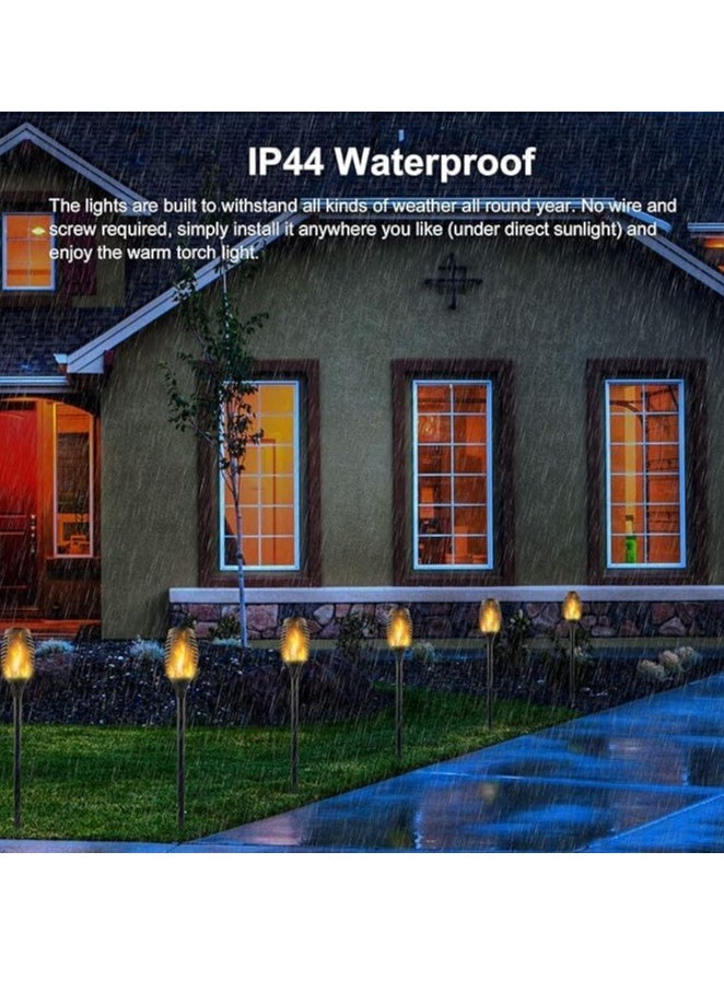 Spaceshoop - 1 Pack Upgraded Solar Lights Outdoor, Mini Solar Torch Lights with Flickering Flames, Waterproof Landscape Decoration Dancing Flame Lights for Garden Pathway Yard, Auto On/Off Dusk to Dawn - Image 1
