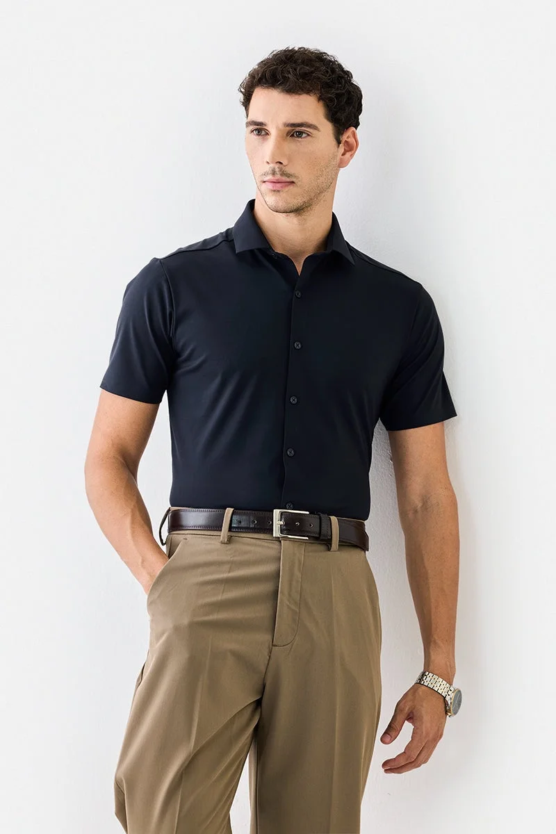 Snitch Navy Stitchless Technical Stretch Shirt for Men | Best Price UAE
