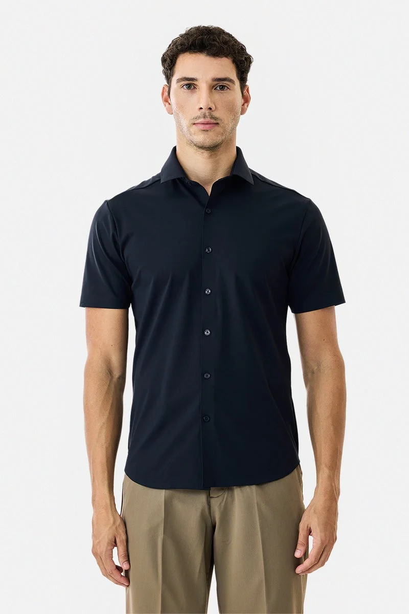 Snitch Navy Stitchless Technical Stretch Shirt for Men | Best Price UAE