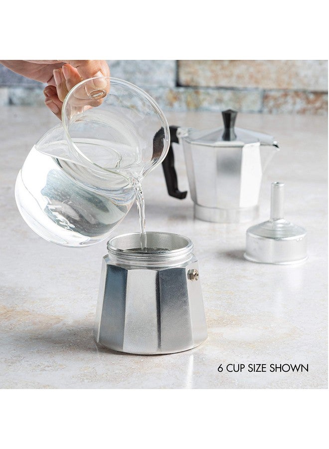 Primula Classic Stovetop Espresso and Coffee Maker, Moka Pot for Italian and Cuban Café Brewing, Greca Coffee Maker, Cafeteras, 3 Espresso Cups, Silver - Image 2