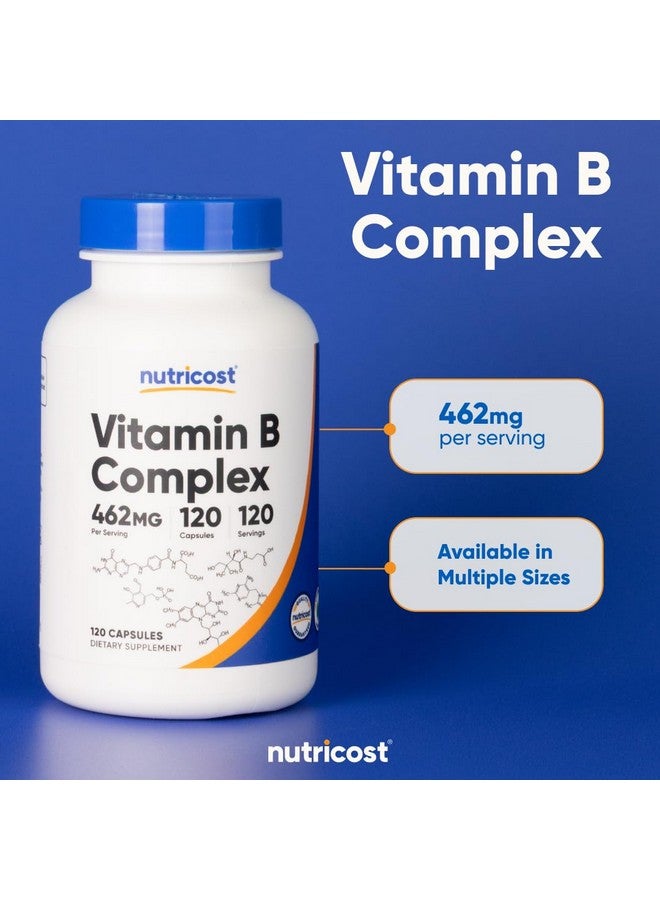 Nutricost High Potency Vitamin B Complex 462mg, 120 Capsules - with Vitamin C - Energy Complex - Image 5