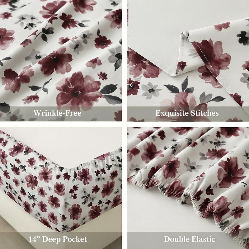 Amali  6 Pieces Bedsheet Set King Size (200 x 200+35cm) Polycotton Including 1 Duvet Cover 1 Fitted Sheet 2 Oxford & 2 Standard Pillowcases Durable & Long Lasting Quality - Image 2