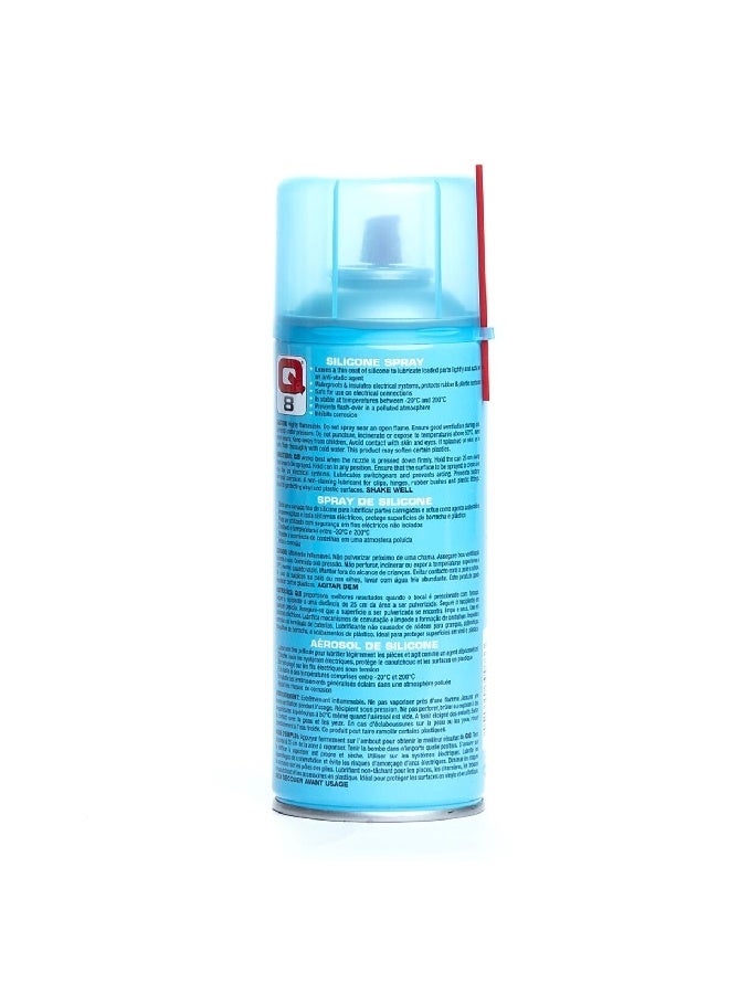 Q8 Waterproof Anti Static Lubricant Silicone Spray For Rubber And Plastics 400 Ml 30008 - Image 2