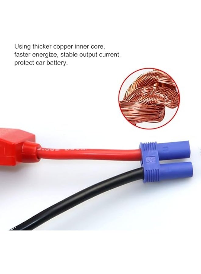 12V Car Battery Jump Starter Replacement Cable - High-Quality EC5 Plug Connector with Heavy Duty Crocodile Clips - Emergency Booster Cable for Portable Power Banks. - Image 4