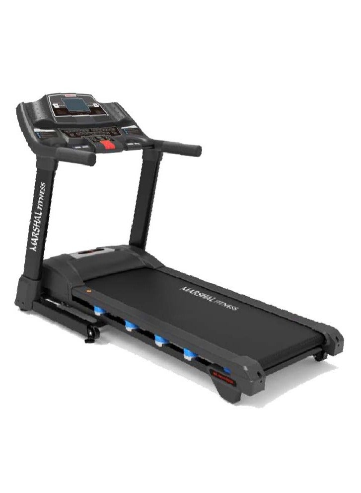 مارشال فيتنس LM-LF-1834 شاشة LCD 0-20٪ انحدار كهربائي منخفض الضوضاء 8 حصان محرك DC قابل للطي مع انحدار تلقائي للآيباد / حامل الهاتف وامتصاص الصدمات للاستخدام المنزلي - Image 1