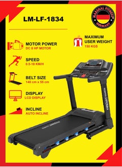 LM-LF-1834 LCD Display 0-20% Electric Incline Low Noise 8 HP DC Motor Foldable Treadmill with Auto Incline iPad/Phone Holder and Shock Absorption For Home Use - pzsku/ZC571DB97FA49519C1D94Z/45/_/1683291356/0d4af6dc-7320-44d0-a9dd-dd1ae23e5885