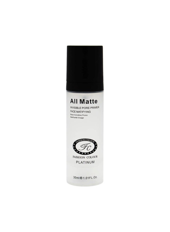FASHION COLOUR PLATINUM All Matte Invisible Pore Primer | Oil-Free Matte Finish | Lightweight Gel Texture | Smoothens & Moisturizes Skin | All skin Types | 30ml - Image 1