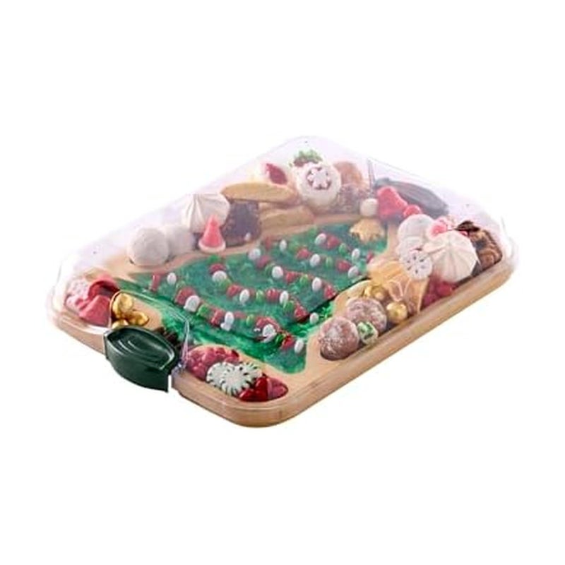 Farberware Tree Build-A-Board with Clear Locking Lid â€“ Holiday Prep and Serve Board for Charcuterie, Cookies, Candy, and Seasonal Entertaining - Image 1