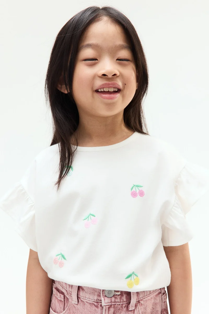 اتش اند ام بلوزة قطنية بترتر لامع