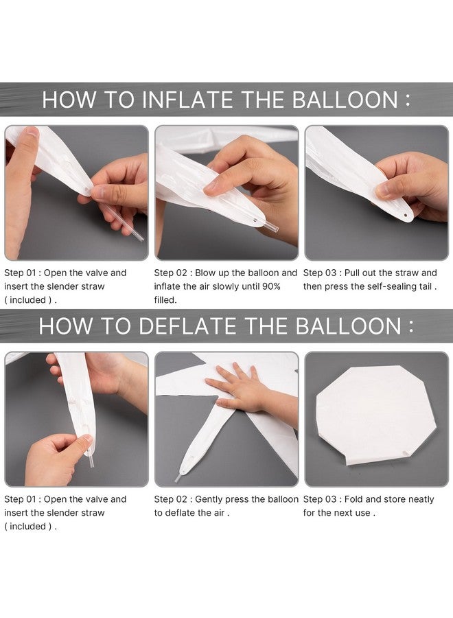 PartyWoo White Balloons 110 pcs Different Sizes 18 12 10 5 Inch Pack 22 Inch White Starburst Spike Star Foil Mylar Balloon Arch Kit Garland for Baby Shower Birthday Party Decorations White-Y13 - Image 5