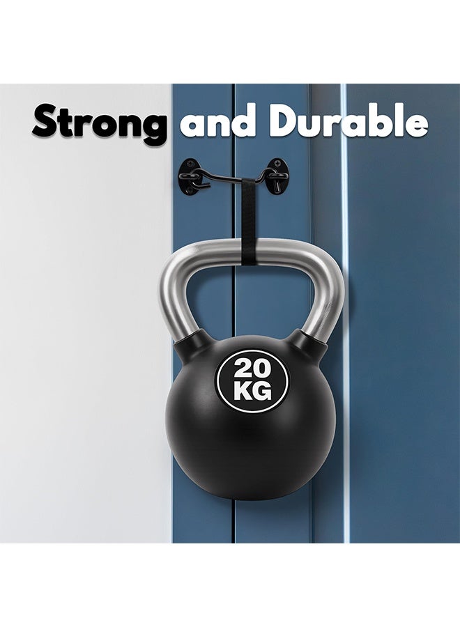 2 Pack 4 Inch Heavy Duty Stainless Steel Hook and Eye Latch, Privacy Barn Door Gate Lock, Multi-use Latch for Barn Door, Gate, Shutters, Window, Slide Shed, Cabinet and Bathroom, Black - Image 2