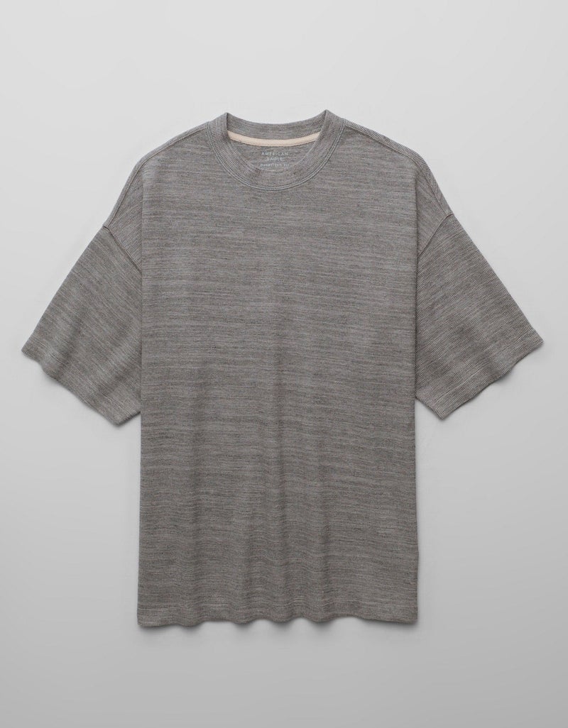 American Eagle AE Oversized Textured Knit T-Shirt - Image 3