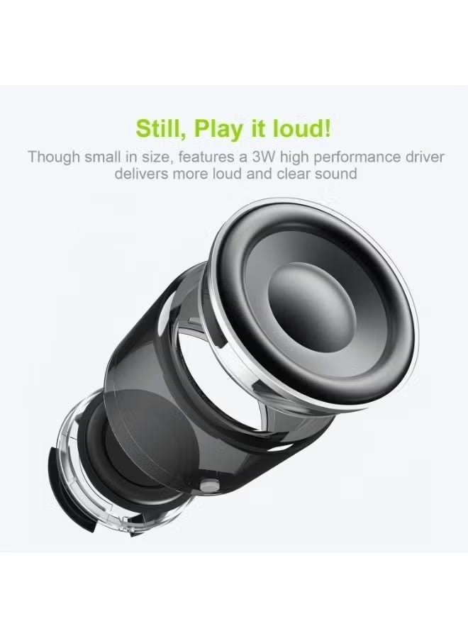 إيوا مكبر صوت لاسلكي محمول بتقنية البلوتوث - صوت غامر، مكبر صوت صغير مقاوم للماء للاستخدام الخارجي مع صوت جهير قوي، وقت تشغيل يصل إلى 12 ساعة وشحن عبر منفذ USB-C - لون أسود أنيق. - Image 5