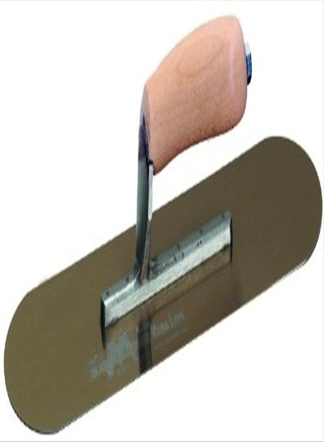 MARSHALLTOWN The Premier Line SP10GS 10-Inch by 3-Inch Golden Stainless Steel Pool Trowel with Curved Wood Handle - Image 2