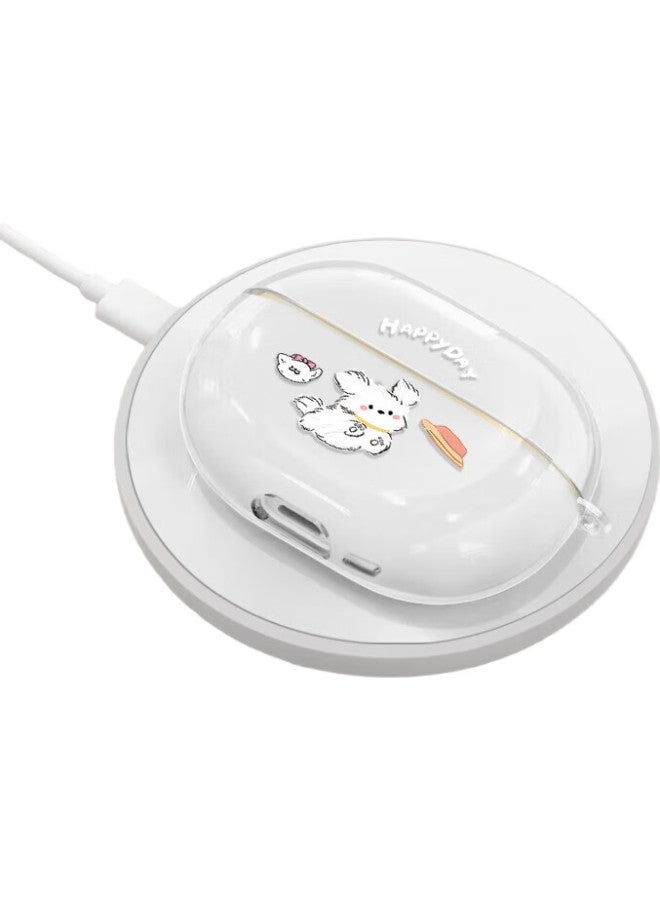 Inkaida Yingkaida واقٍ لهواوي Freebuds Pro 4، غطاء واقٍ عالمي لـ Freebuds Pro 3، حافظة سماعات بلوتوث لاسلكية، صندوق تخزين مبدع شفاف مضاد للانزلاق، قرص طائر للكلاب - Image 3