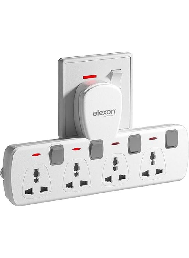 Elexon (EL 5004J) Universal Multi Extension T Socket Power Adaptor with Surge Protection and Individual Switches, Energy-efficient 4 Way Outlet Plug for Home, Kitchen and Office Use - Image 1