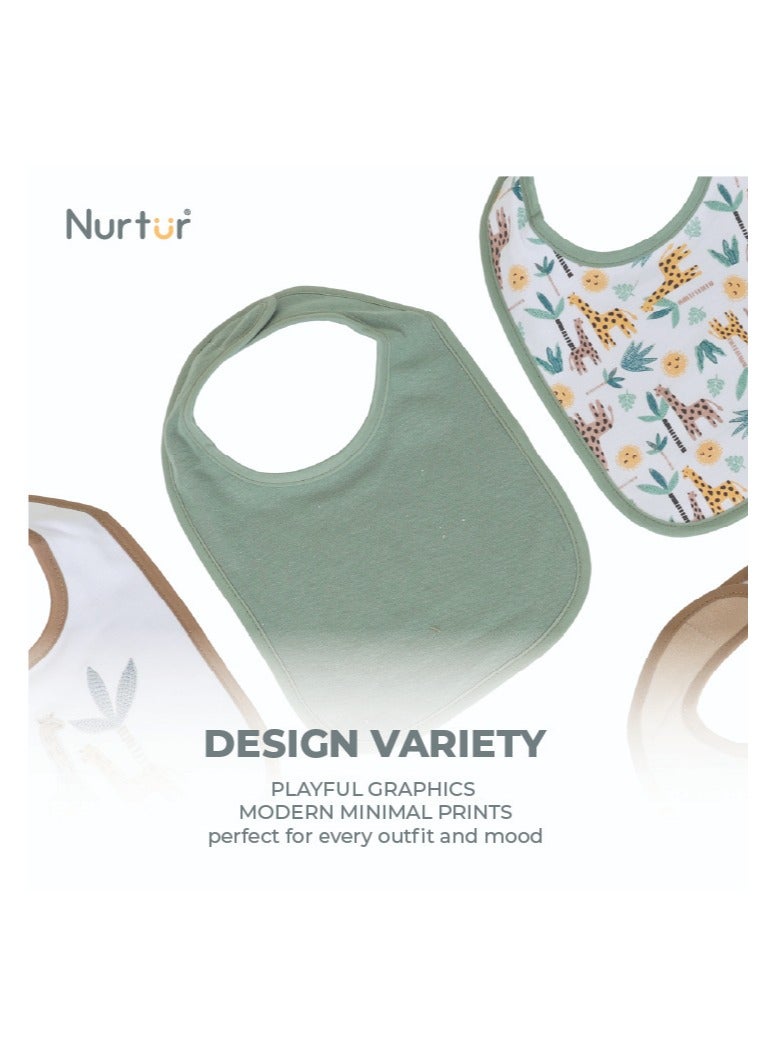 Nurtur 5 pack milk feeding bibs - Terry Cotton - Multi/Unisex - Image 2