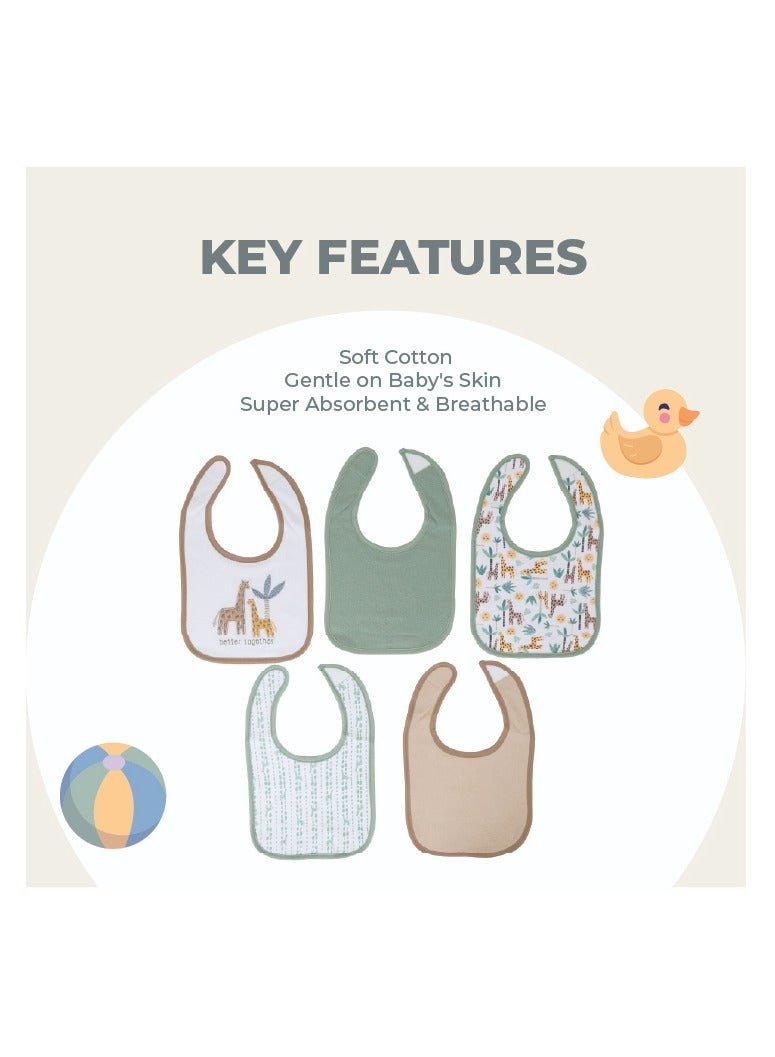 Nurtur 5 pack milk feeding bibs - Terry Cotton - Multi/Unisex - Image 3