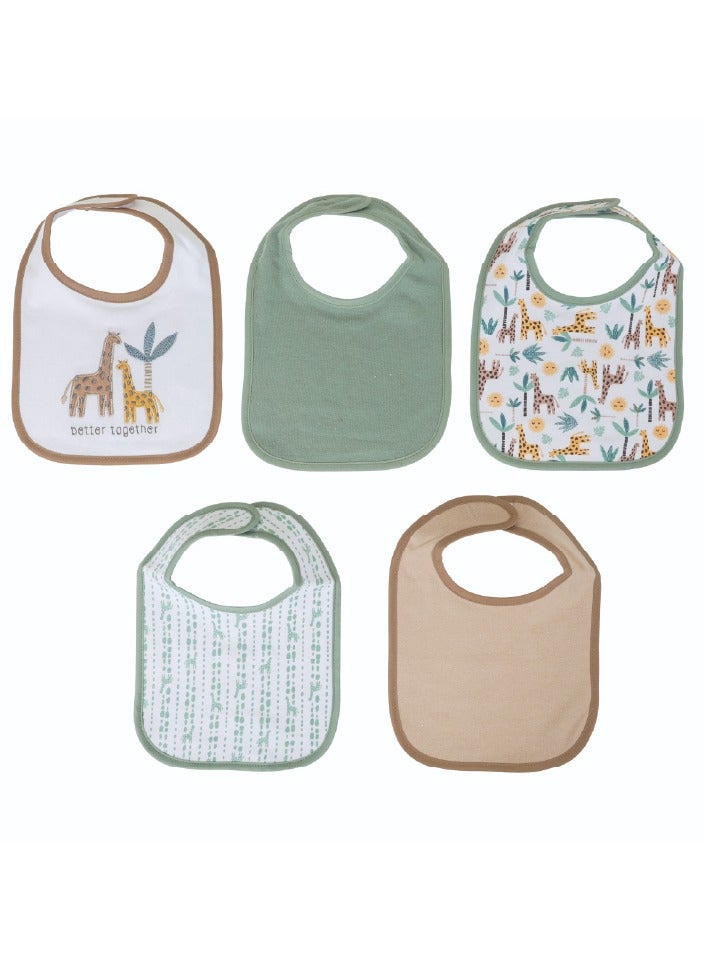 Nurtur 5 pack milk feeding bibs - Terry Cotton - Multi/Unisex - Image 1