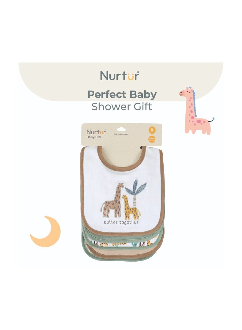 Nurtur 5 pack milk feeding bibs - Terry Cotton - Multi/Unisex - Image 4
