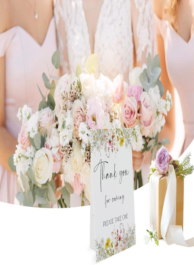 Xenseou Thank You For Coming Please Take One Sign(8 x 11 Inch with Holder), Baby in Bloom Love is in Bloom Decorations, Wildflower Baby Shower/Bridal Shower Signs,Wedding Table Sign -BSLP12 - Image 3