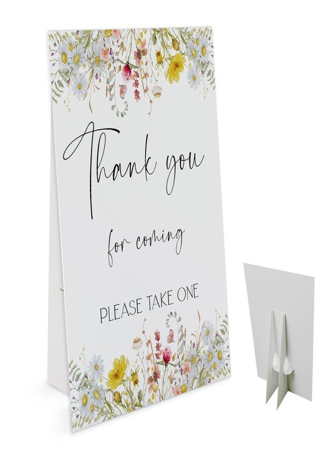 Xenseou Thank You For Coming Please Take One Sign(8 x 11 Inch with Holder), Baby in Bloom Love is in Bloom Decorations, Wildflower Baby Shower/Bridal Shower Signs,Wedding Table Sign -BSLP12 - Image 1