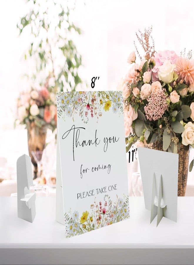 Xenseou Thank You For Coming Please Take One Sign(8 x 11 Inch with Holder), Baby in Bloom Love is in Bloom Decorations, Wildflower Baby Shower/Bridal Shower Signs,Wedding Table Sign -BSLP12 - Image 2