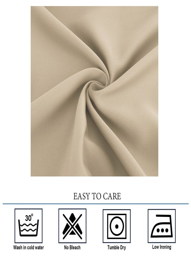 Diraysid Beige Grommet Blackout Curtains for Bedroom Thermal Insulated Room Darkening Curtains Drapes, 42 x 84 inch, 2 Panels - Image 4