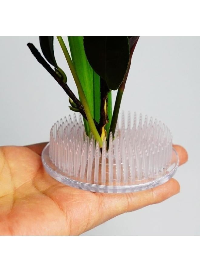 Generic 3PCS Flower Frogs Plastic Floral Vase Round Clear Arranger Tool Pin Holder Japanese Arranging Plant Decoration Fixed Supplies With Bottom Home DIY Craft  - Image 5