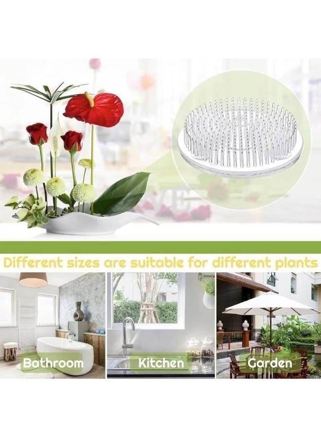Generic 3PCS Flower Frogs Plastic Floral Vase Round Clear Arranger Tool Pin Holder Japanese Arranging Plant Decoration Fixed Supplies With Bottom Home DIY Craft  - Image 2