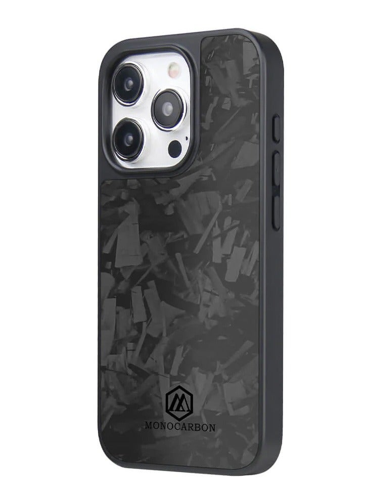 MONOCARBON Forged Real Carbon Fiber for iPhone 15 Pro MAX Case Cover [MagSafe Compatible] Military Grade - Matte Black - Image 2