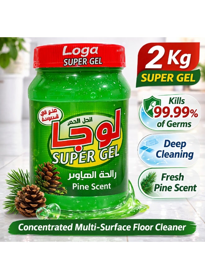 LOGA Super Gel Floor Cleaner 2Kg – Pine Scent Concentrated Multi-Surface Floor Cleaning Gel - Image 1